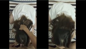 Nắm tóc cho em mút buồi